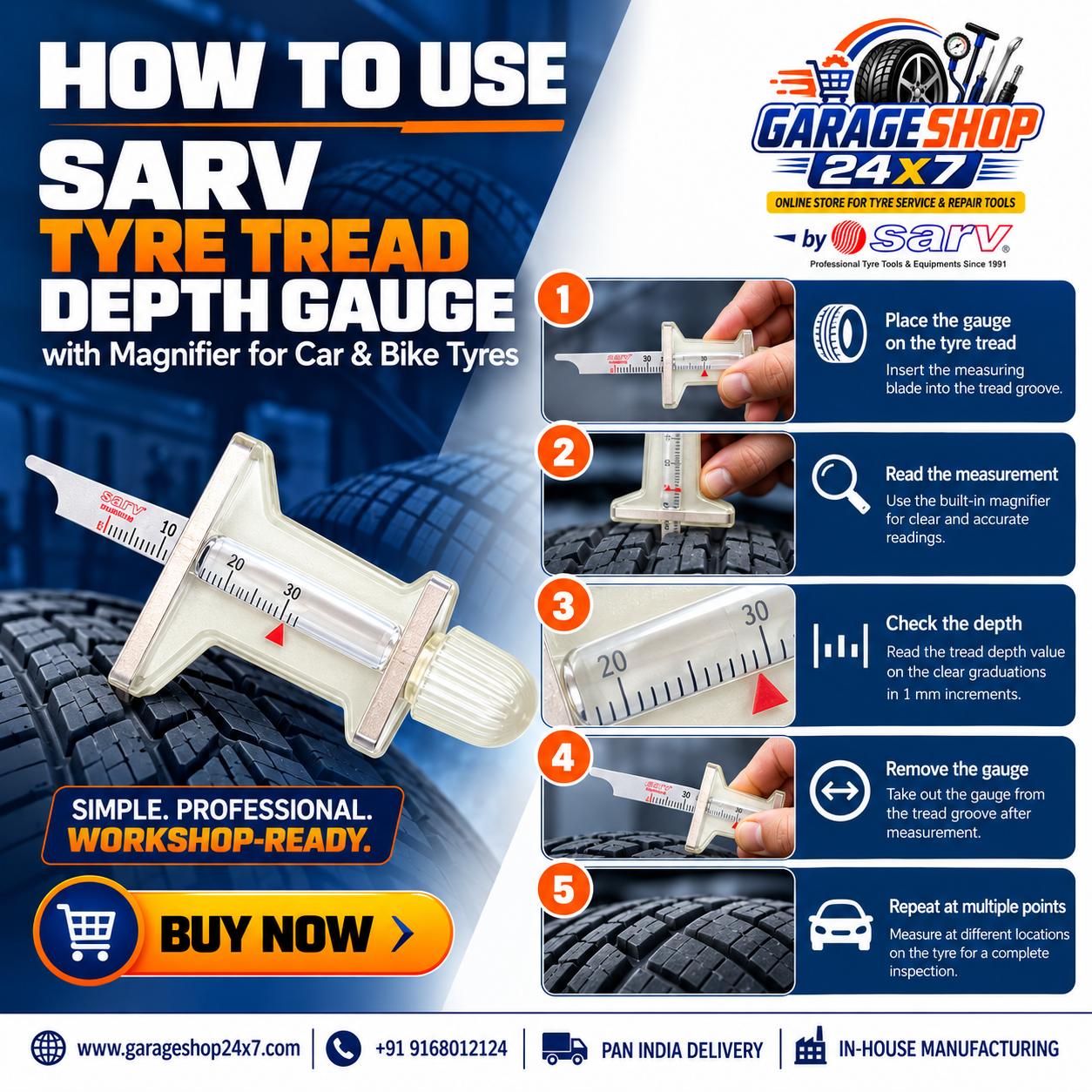 Tread Depth Gauge 0–30mm - 4