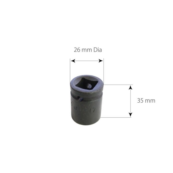 SARV Hex 17mm socket for Wheel Nut Extraction