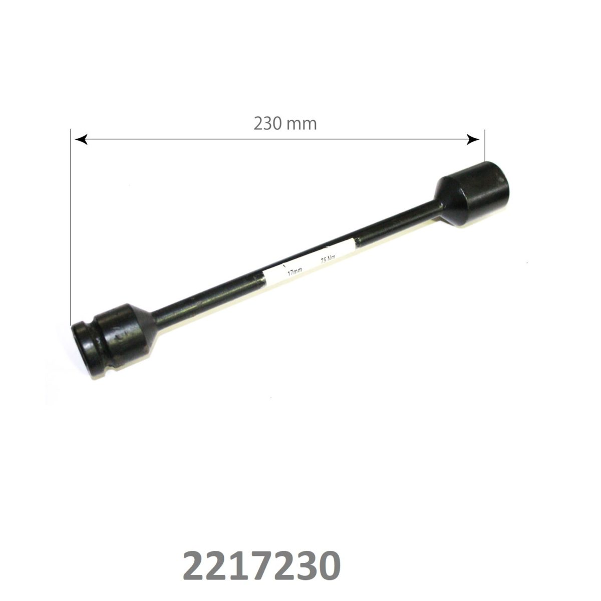 SARV 17mm x 230 mm x 75 NM Single End Wheel Lug Nut Wrench with 1/2 " Square Drive