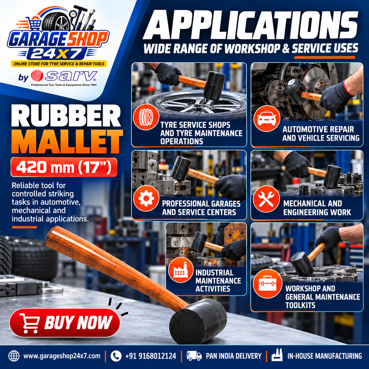 Rubber Mallet 420 mm - 3