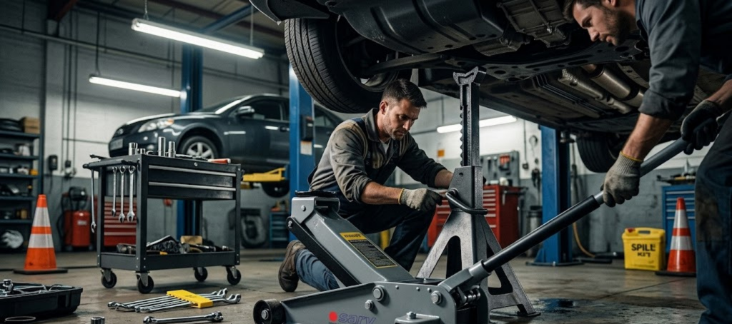How to Safely Operate Hydraulic Floor Jacks and Axle Stands in Busy Garages